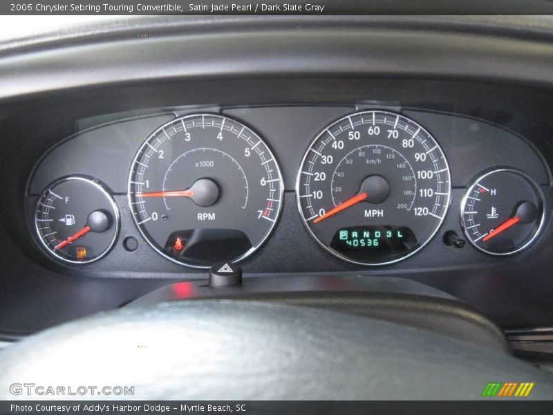 Satin Jade Pearl / Dark Slate Gray 2006 Chrysler Sebring Touring Convertible