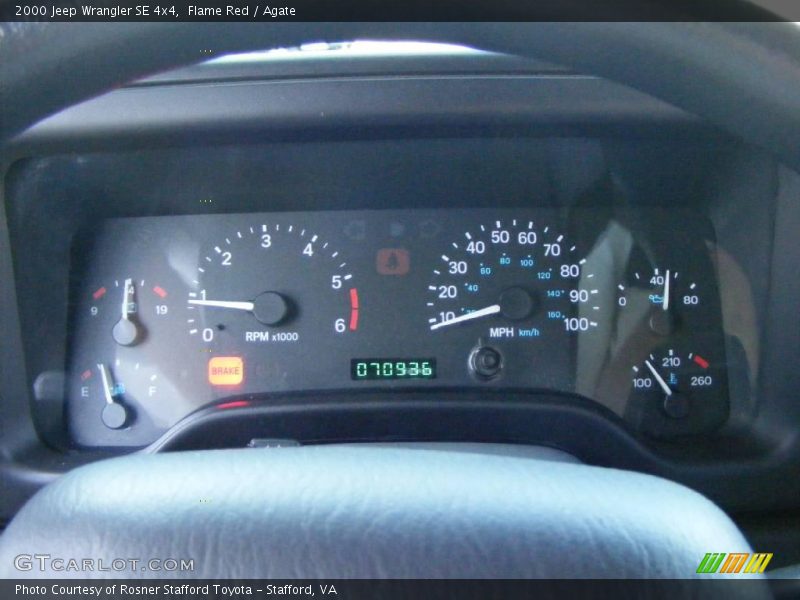 Flame Red / Agate 2000 Jeep Wrangler SE 4x4