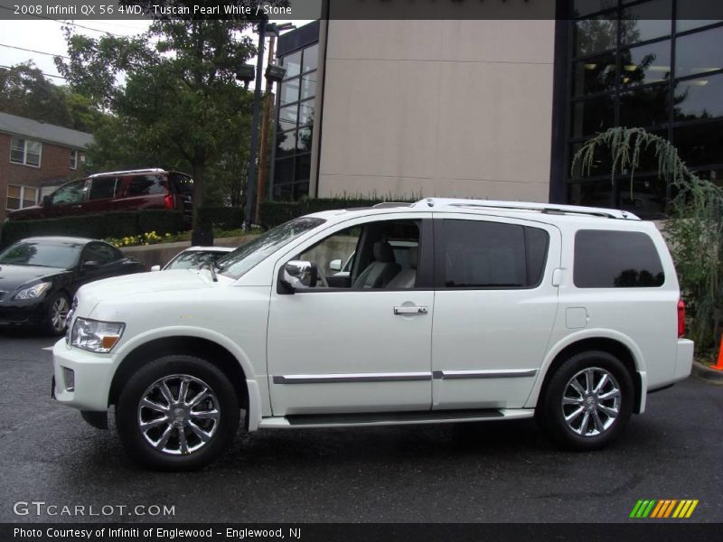 Tuscan Pearl White / Stone 2008 Infiniti QX 56 4WD