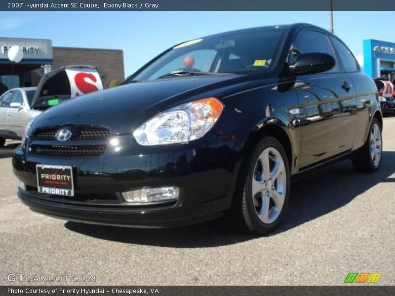 Ebony Black / Gray 2007 Hyundai Accent SE Coupe