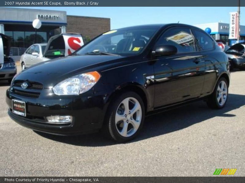 Ebony Black / Gray 2007 Hyundai Accent SE Coupe