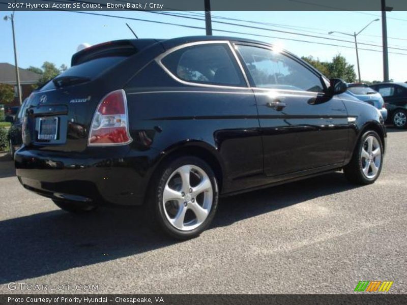 Ebony Black / Gray 2007 Hyundai Accent SE Coupe