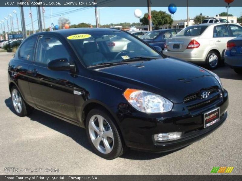 Ebony Black / Gray 2007 Hyundai Accent SE Coupe