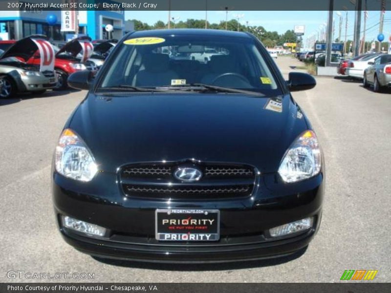 Ebony Black / Gray 2007 Hyundai Accent SE Coupe