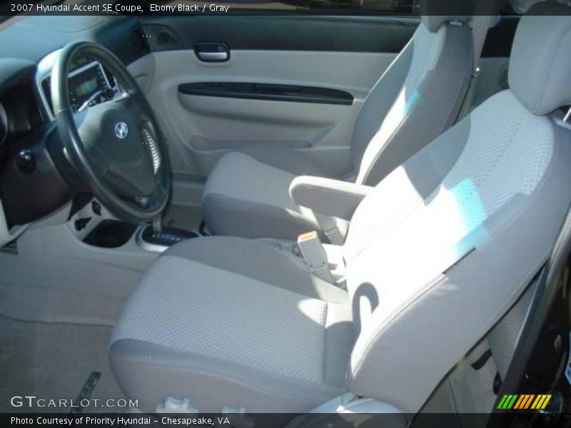 Ebony Black / Gray 2007 Hyundai Accent SE Coupe
