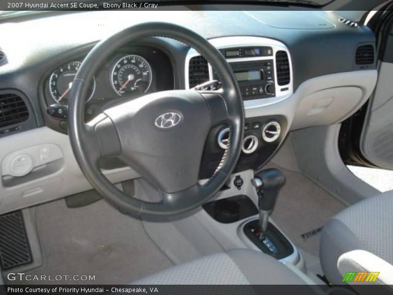 Ebony Black / Gray 2007 Hyundai Accent SE Coupe