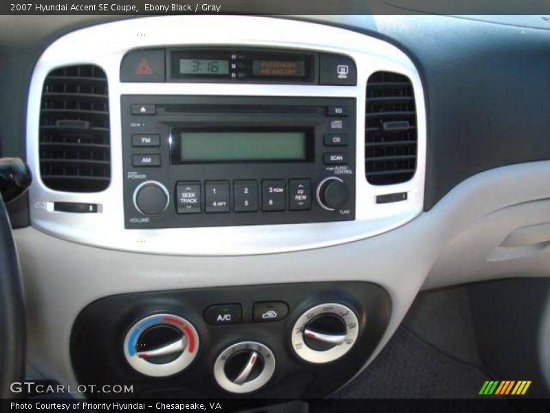 Ebony Black / Gray 2007 Hyundai Accent SE Coupe