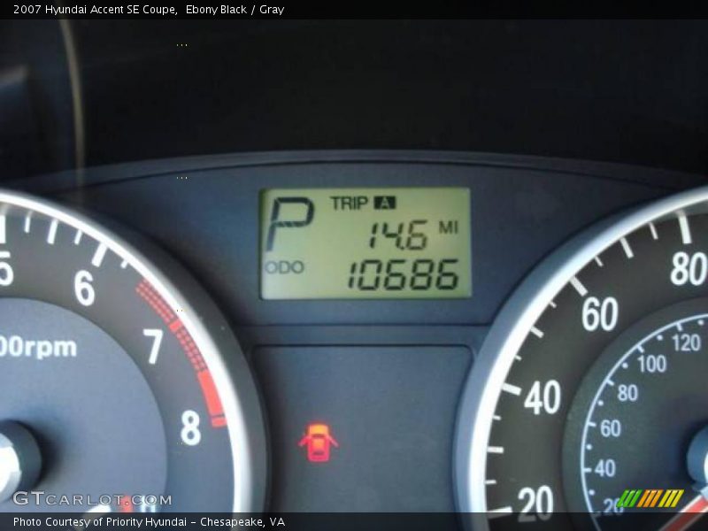 Ebony Black / Gray 2007 Hyundai Accent SE Coupe