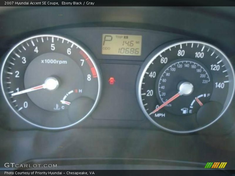 Ebony Black / Gray 2007 Hyundai Accent SE Coupe