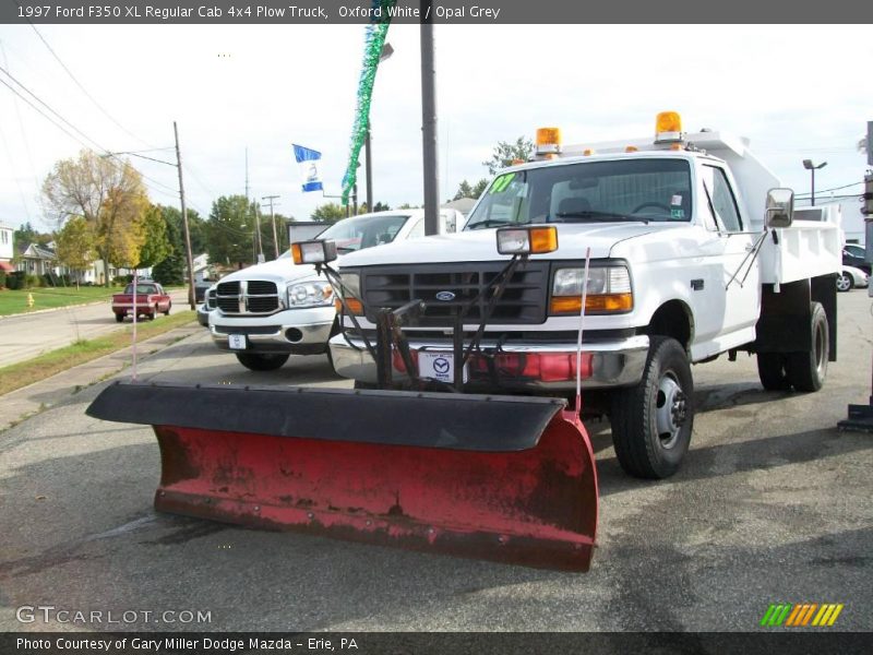 Oxford White / Opal Grey 1997 Ford F350 XL Regular Cab 4x4 Plow Truck