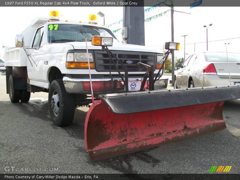 Oxford White / Opal Grey 1997 Ford F350 XL Regular Cab 4x4 Plow Truck