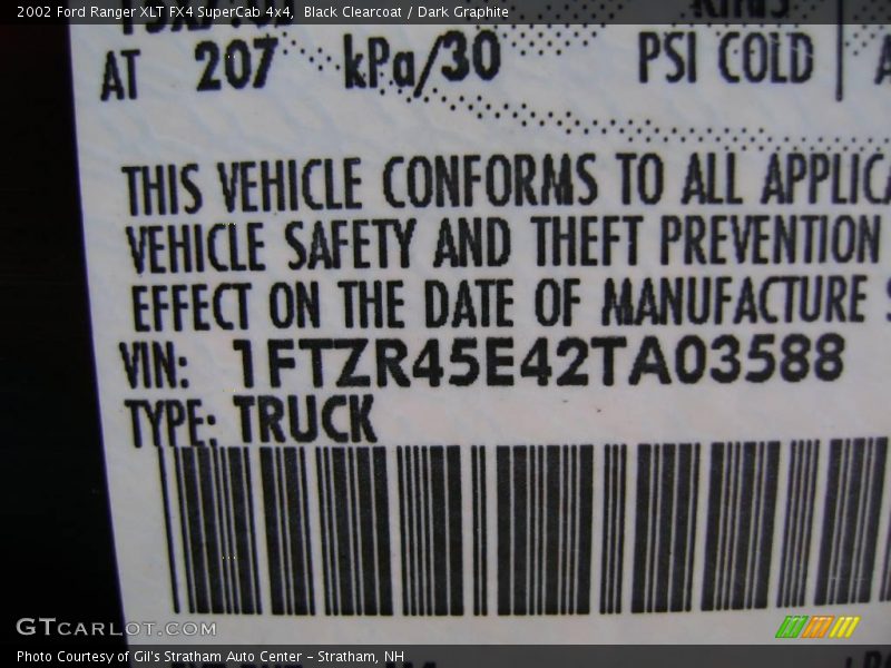 Black Clearcoat / Dark Graphite 2002 Ford Ranger XLT FX4 SuperCab 4x4