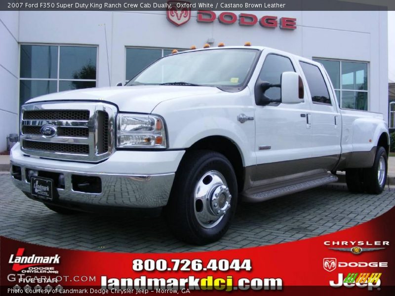 Oxford White / Castano Brown Leather 2007 Ford F350 Super Duty King Ranch Crew Cab Dually