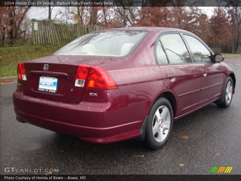 Radiant Ruby Pearl / Ivory Beige 2004 Honda Civic EX Sedan