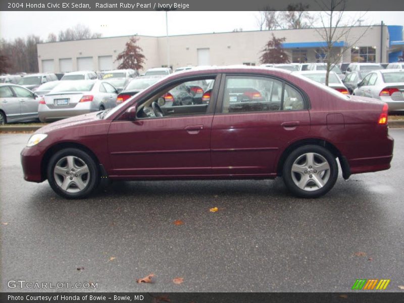 Radiant Ruby Pearl / Ivory Beige 2004 Honda Civic EX Sedan