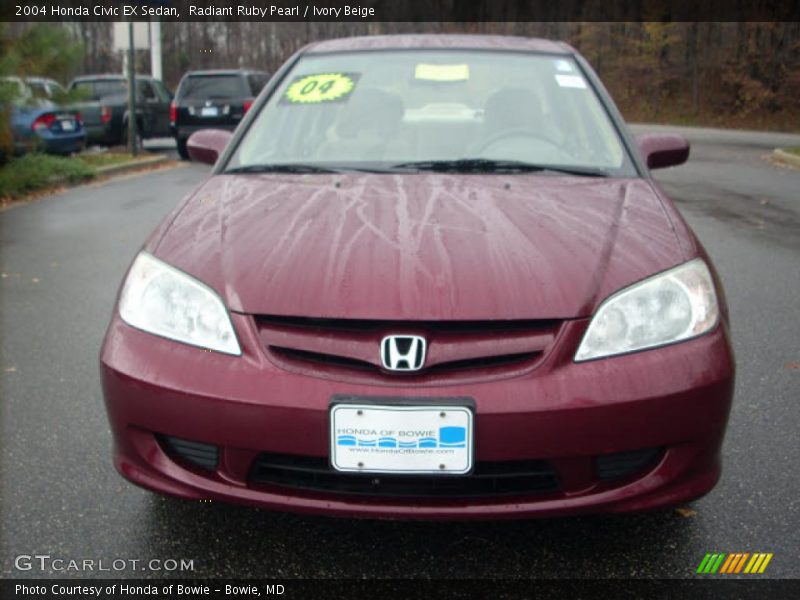 Radiant Ruby Pearl / Ivory Beige 2004 Honda Civic EX Sedan