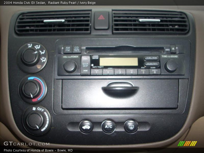 Radiant Ruby Pearl / Ivory Beige 2004 Honda Civic EX Sedan