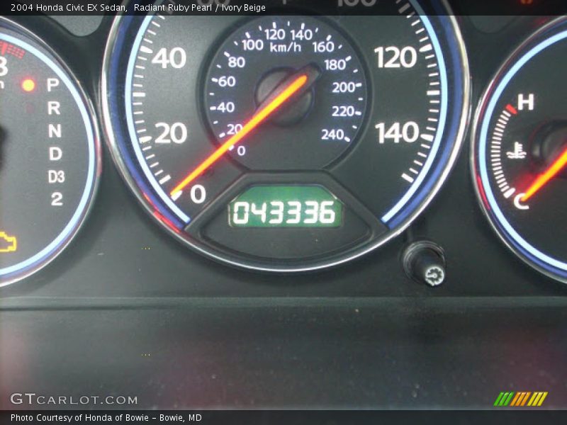 Radiant Ruby Pearl / Ivory Beige 2004 Honda Civic EX Sedan