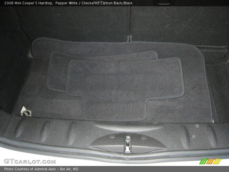 Pepper White / Checkered Carbon Black/Black 2008 Mini Cooper S Hardtop