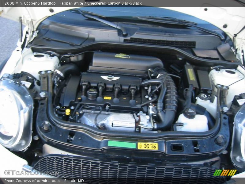 Pepper White / Checkered Carbon Black/Black 2008 Mini Cooper S Hardtop
