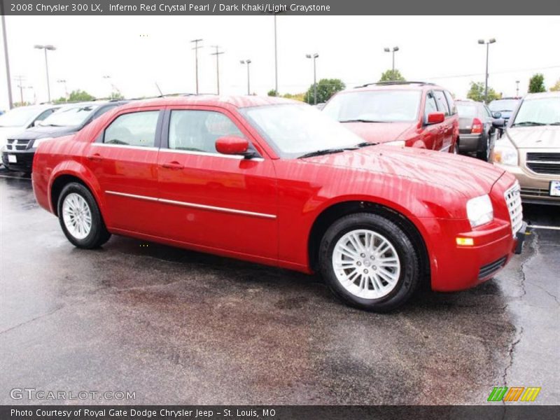 Inferno Red Crystal Pearl / Dark Khaki/Light Graystone 2008 Chrysler 300 LX