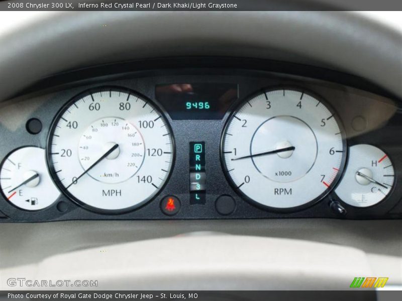Inferno Red Crystal Pearl / Dark Khaki/Light Graystone 2008 Chrysler 300 LX