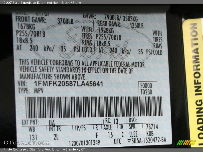 Black / Stone 2007 Ford Expedition EL Limited 4x4