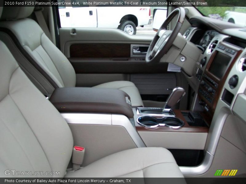 White Platinum Metallic Tri Coat / Medium Stone Leather/Sienna Brown 2010 Ford F150 Platinum SuperCrew 4x4