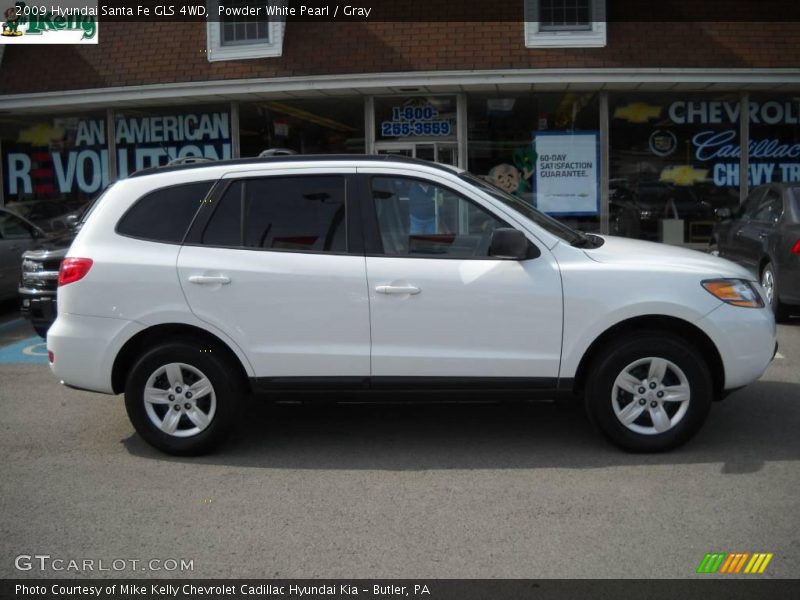 Powder White Pearl / Gray 2009 Hyundai Santa Fe GLS 4WD