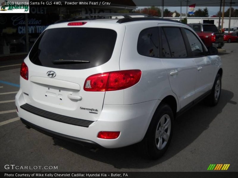 Powder White Pearl / Gray 2009 Hyundai Santa Fe GLS 4WD