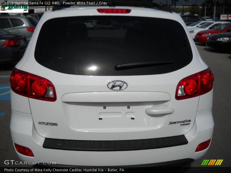 Powder White Pearl / Gray 2009 Hyundai Santa Fe GLS 4WD