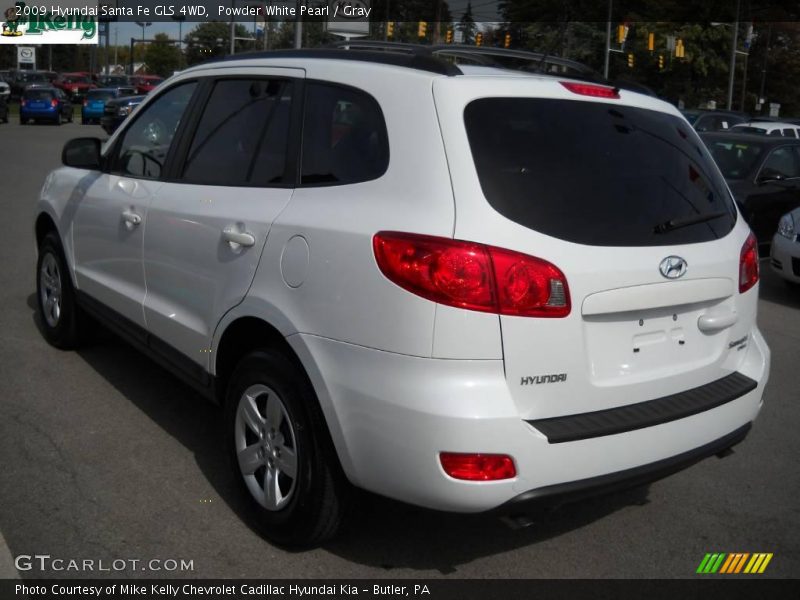 Powder White Pearl / Gray 2009 Hyundai Santa Fe GLS 4WD