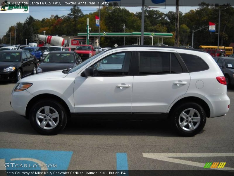 Powder White Pearl / Gray 2009 Hyundai Santa Fe GLS 4WD