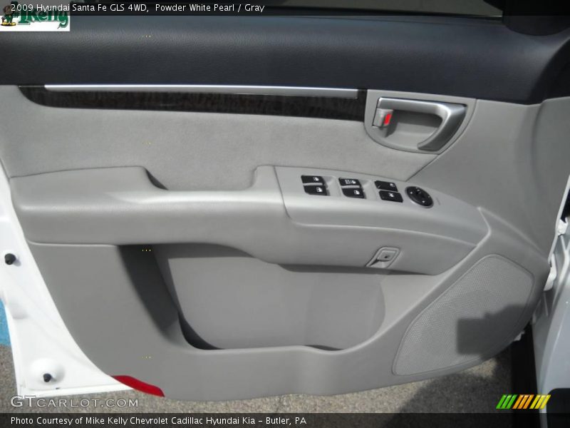 Powder White Pearl / Gray 2009 Hyundai Santa Fe GLS 4WD