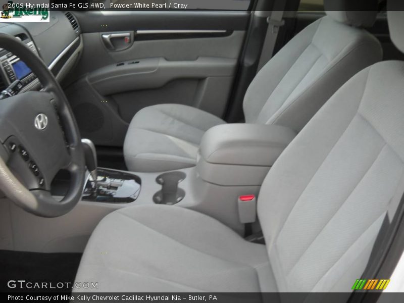 Powder White Pearl / Gray 2009 Hyundai Santa Fe GLS 4WD