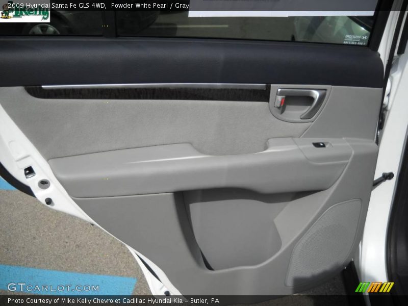 Powder White Pearl / Gray 2009 Hyundai Santa Fe GLS 4WD