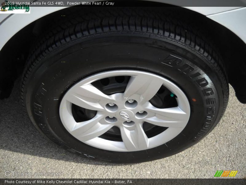 Powder White Pearl / Gray 2009 Hyundai Santa Fe GLS 4WD