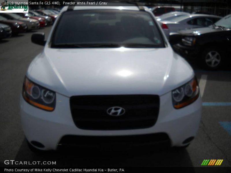 Powder White Pearl / Gray 2009 Hyundai Santa Fe GLS 4WD