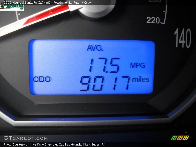 Powder White Pearl / Gray 2009 Hyundai Santa Fe GLS 4WD