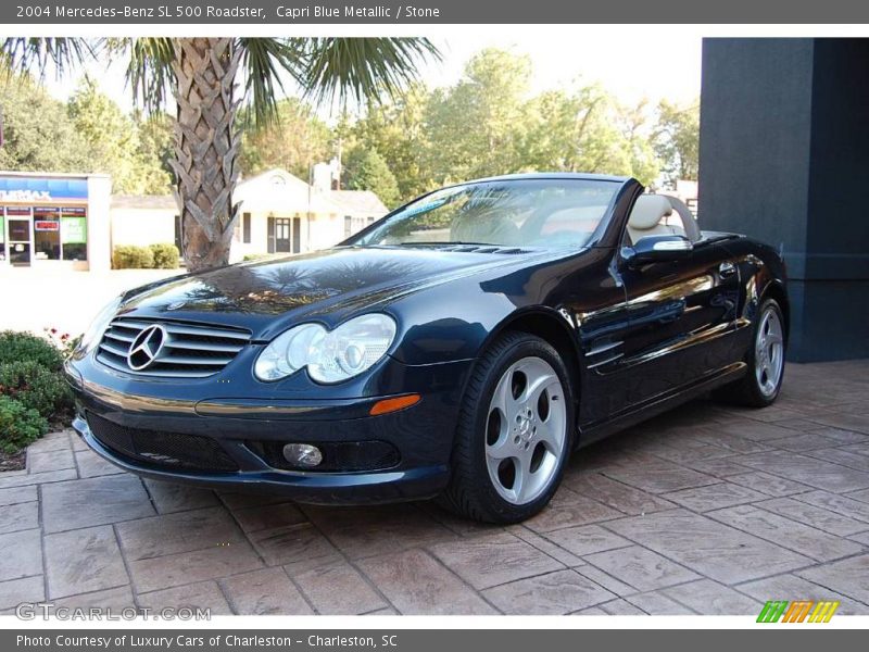 Capri Blue Metallic / Stone 2004 Mercedes-Benz SL 500 Roadster