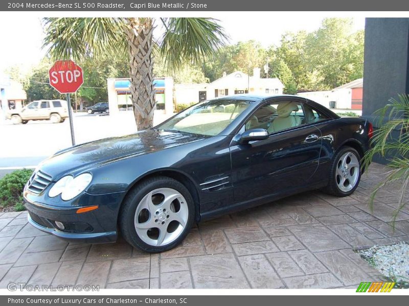 Capri Blue Metallic / Stone 2004 Mercedes-Benz SL 500 Roadster
