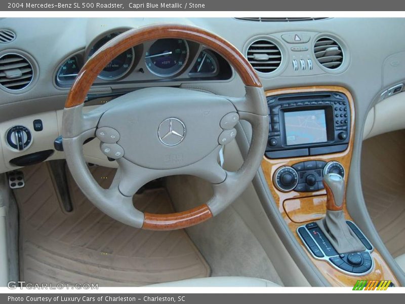 Capri Blue Metallic / Stone 2004 Mercedes-Benz SL 500 Roadster