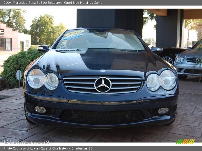 Capri Blue Metallic / Stone 2004 Mercedes-Benz SL 500 Roadster