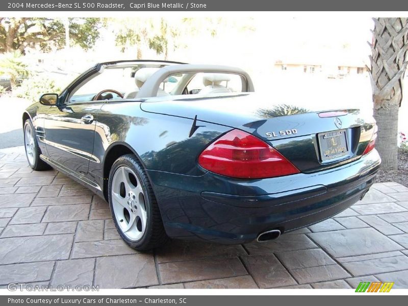 Capri Blue Metallic / Stone 2004 Mercedes-Benz SL 500 Roadster