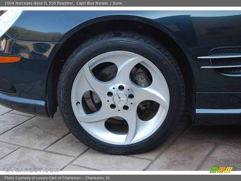 Capri Blue Metallic / Stone 2004 Mercedes-Benz SL 500 Roadster