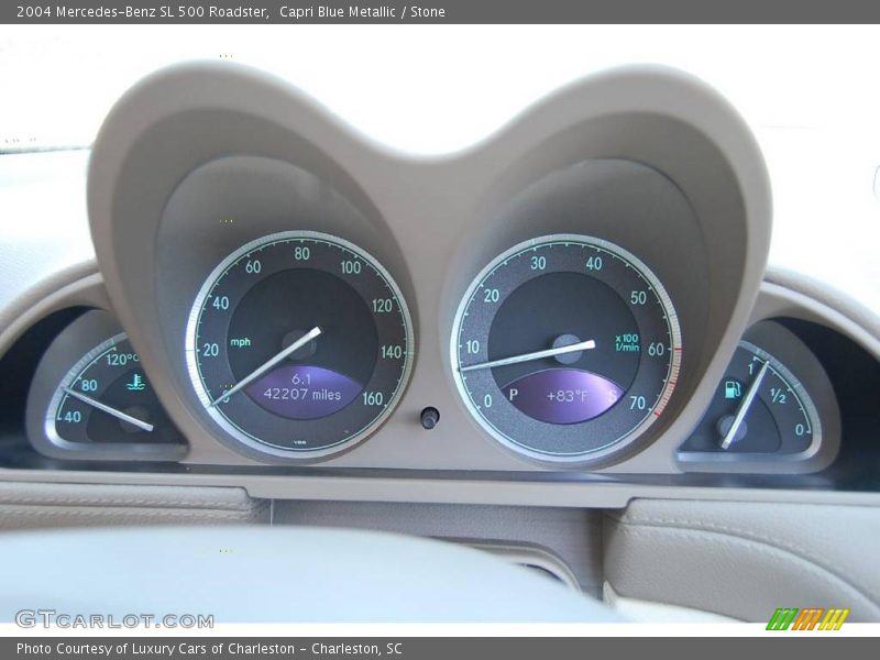 Capri Blue Metallic / Stone 2004 Mercedes-Benz SL 500 Roadster