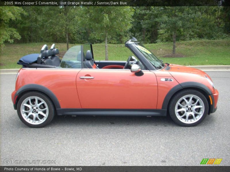 Hot Orange Metallic / Sunrise/Dark Blue 2005 Mini Cooper S Convertible