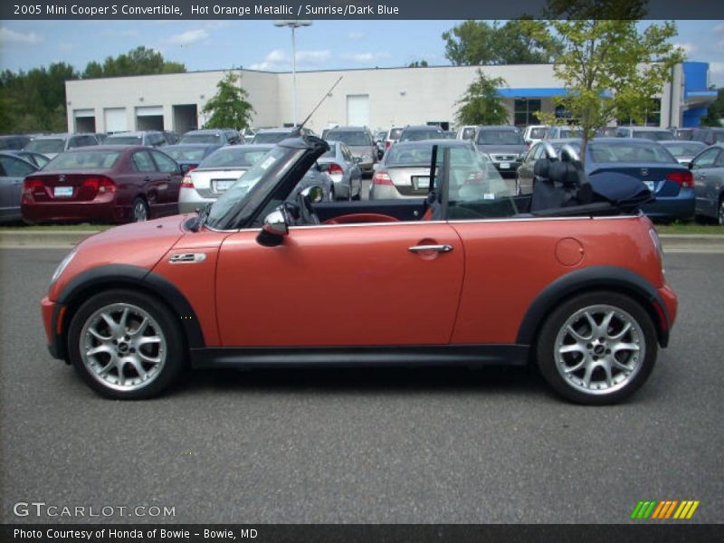 Hot Orange Metallic / Sunrise/Dark Blue 2005 Mini Cooper S Convertible