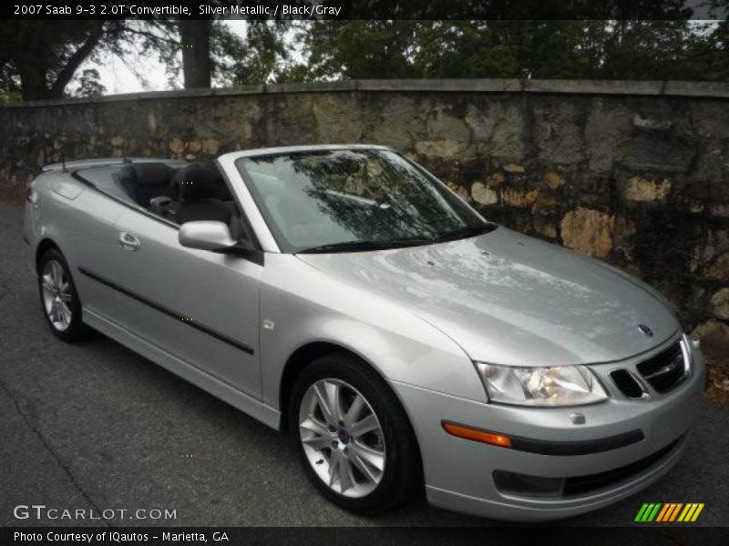 Silver Metallic / Black/Gray 2007 Saab 9-3 2.0T Convertible