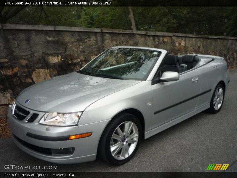 Silver Metallic / Black/Gray 2007 Saab 9-3 2.0T Convertible